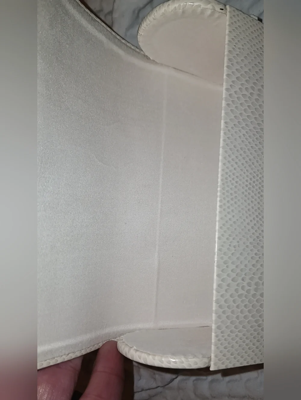 Jimmy Choo Cream Textured Sunglass Case (Only) with Black Trim - Picture 2 of 2